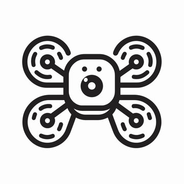 recommend clip art: Playful drone icon with rounded propellers and a central camera