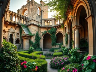 Panoramic Portugal Garden Ruins Matosinhos