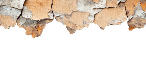 Fototapeta premium Peeling Wall Paint Texture Isolated on Transparent Background