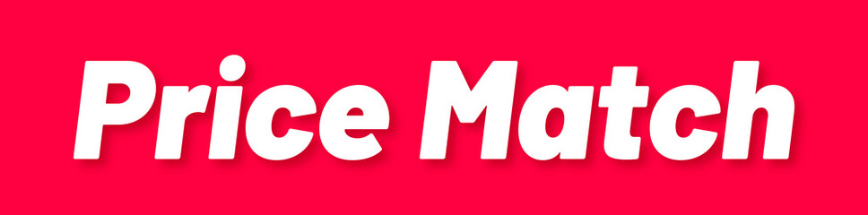 Price Match Stamp, Red Background with Price Match Word Rubber Stamp Banner
