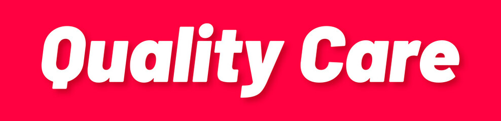 Obraz premium Quality Care Stamp, Red Background with Quality Care Word Rubber Stamp Banner