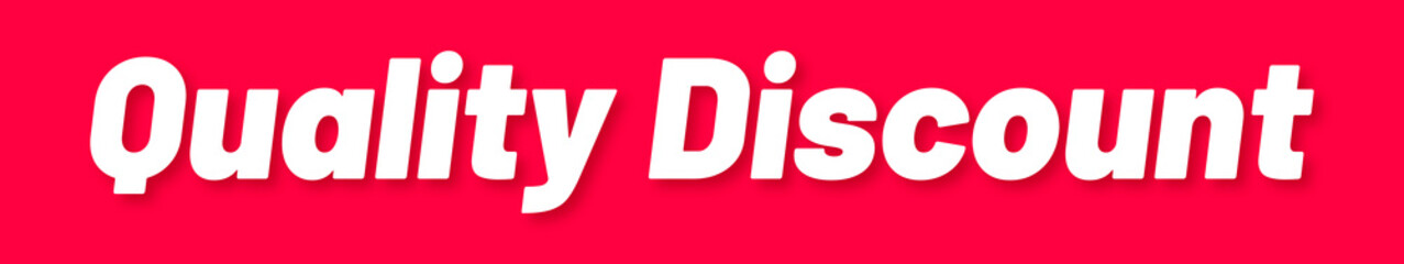 Obraz premium Quality Discount Stamp, Red Background with Quality Discount Word Rubber Stamp Banner