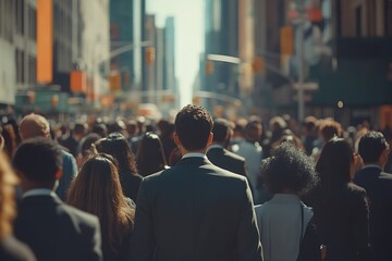 Busy City Crowd Daytime Metropolitan Movement
