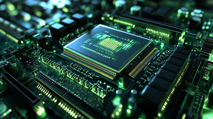 Fototapeta premium computer circuit board generated by AI technology