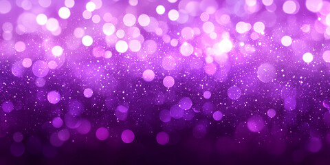 Purple glitter sparkle background, featuring rich amethyst tones. Defocused light enhances the vibrant glitter particles and glowing bokeh.