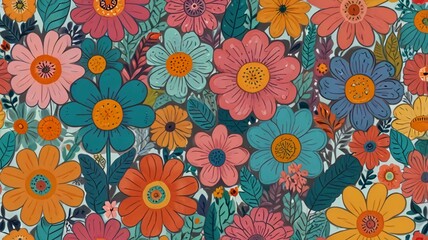 Fototapeta premium seamless floral pattern