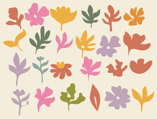 hand draw Abstract Floral Elements  different applications such as logos, branding, t-shirts, digital art, cards, pattern making, social media graphics, stationary, packaging, surface design vector