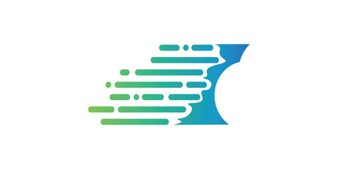 Letter O Speed Logo Design Element
