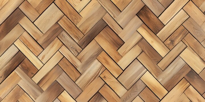Seamless texture featuring wood parquet in a chevron pattern, showcasing light brown hues. This seamless wood parquet texture offers versatility for various design projects.