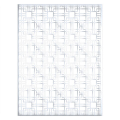 Art deco silver ornament frame decoration isolated on white background