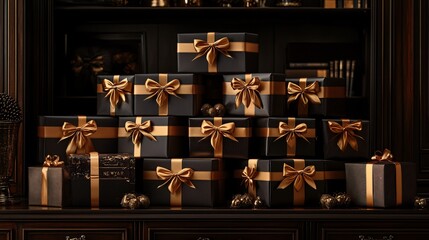 black Xmas gift boxes