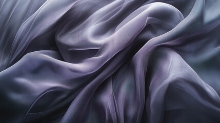Fototapeta premium Deep violet chiffon fabric with soft flowing folds.