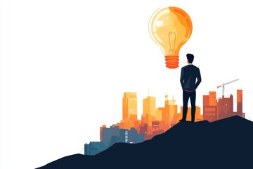 Conceptual flat business illustration on isolated white background