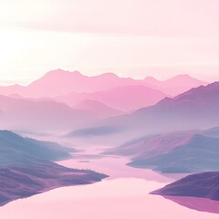 Fototapeta premium Serene mountain peaks under a tranquil sky, a breathtaking natural image.