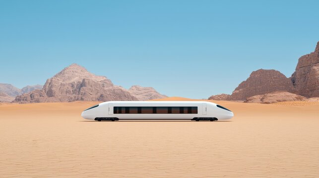 Depiction of advanced transportation featuring hyperloop and high-speed rail networks linking cities, created using generative AI.