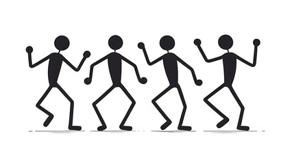 stick figure men dancing
