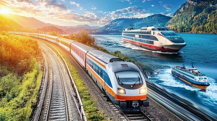 travel by train through scenic landscapes, lakes, and mountains for a journey of exploration and tranquility.







