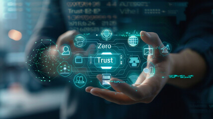 hand pushing a button generated by AI technology