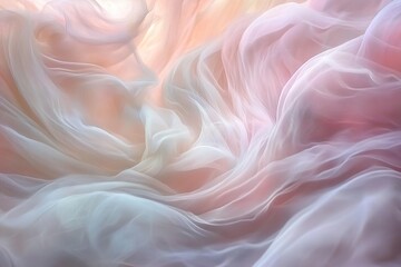 Fototapeta premium Soft pastel fabric with flowing translucent texture.