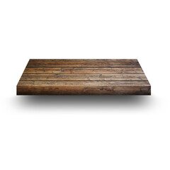 A wooden platform with a textured surface, suitable for presentations or product displays.