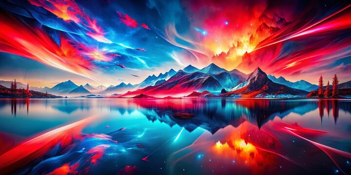 Striking Red and Blue Abstract Background for Futuristic Designs, Ideal for Creative Projects, Graphic Design, and Digital Art Enhancements