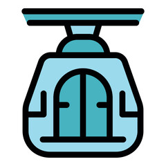 Funicular railway cabin ascending a mountain slope, offering scenic transportation in a resort setting