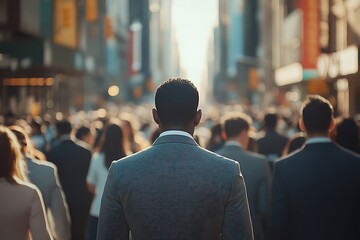 Fototapeta premium Diverse Businessperson in Moving City Crowd