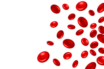 3D Red Blood Cell Isolated On White Background. Vector Illustration