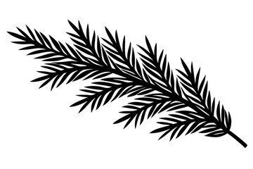 Christmas Tree Branch vector art illustration