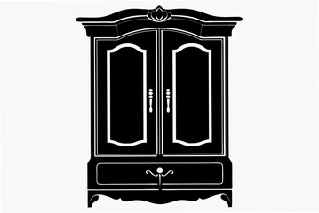 armoire black vector silhouette illustration