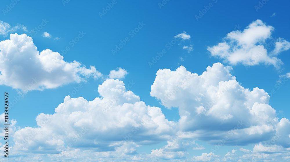 Wall mural sky background with tiny clouds. panorama sky background