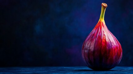 Fototapeta premium Vibrant fig fruit on a dark background, perfect for culinary and artistic use.