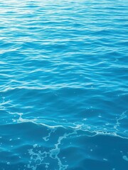 Ocean foam and ripples on a vast expanse of blue turquoise water , foamy ocean, turquoise sea, sea surface texture