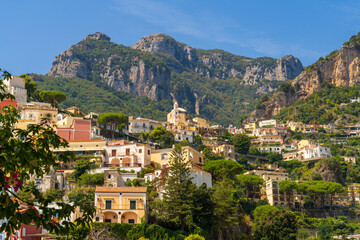 Fototapeta premium Stunning view over Positano town on Amalfi coast in Italy.