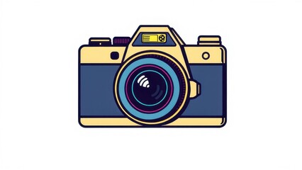 Fototapeta premium Vintage-style vector logo of a retro-style camera flash, photography, lighting