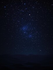A serene starry night sky with twinkling lights of various colors , constellations, dark blue background, evening sky, night sky