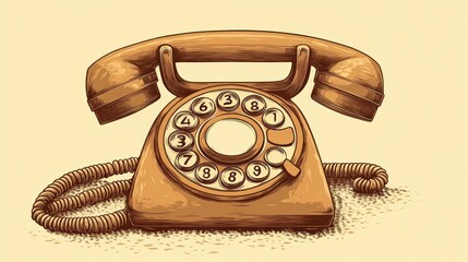 A vintage rotary telephone with a coiled cord, showcasing classic design and nostalgia.