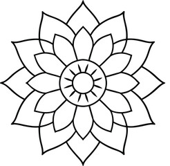 flower mandala in vector outline coloring book page line art drawing mandala design patterns unique design with nature style ,Mandala Design art work silhouette vector illustration