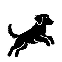 Golden Retriever dog  illustration, black silhouette of a dog
