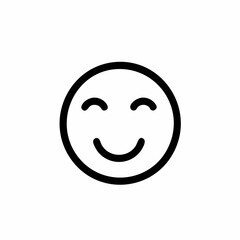 Line Art Happy Face Icon - Smiley, Emotion, and Positive Symbol in Outline Style