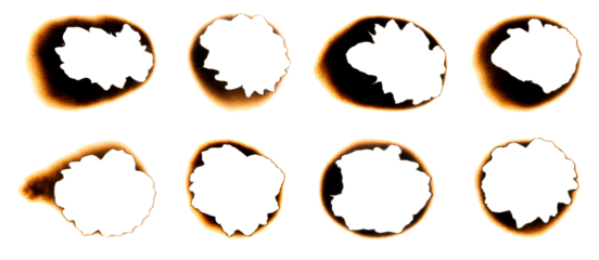 Burnt holes in a piece of paper
