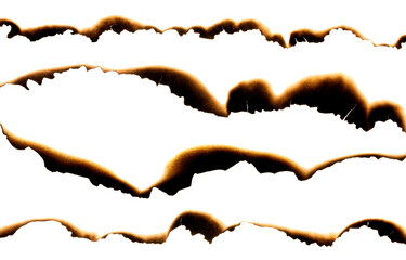 Paper burned isolated on white background