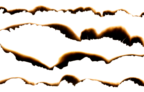 Paper burned isolated on white background