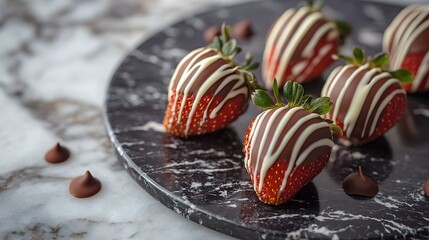 strawberries covered in milk and white chocolate