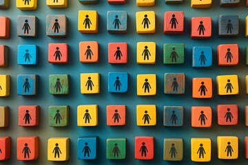 Diverse People Representation Colorful Blocks Texture Rush Hour Perspective