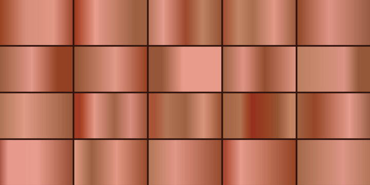 Vector set of broze metal gradients