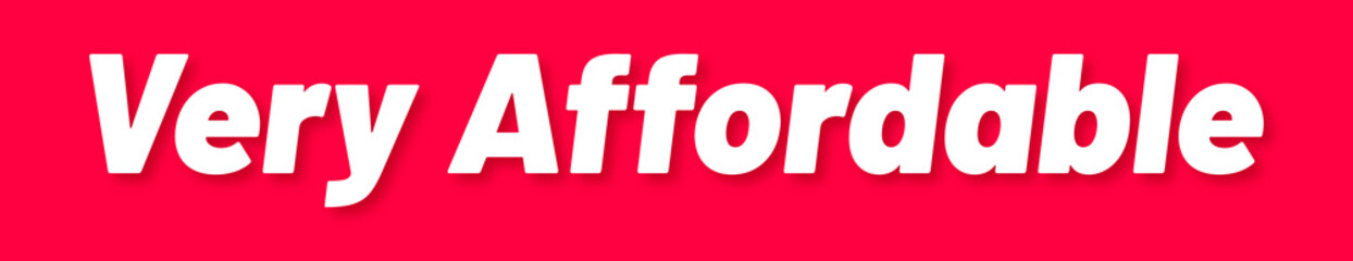 Fototapeta premium Very Affordable Stamp, Red Background with Very Affordable Word Rubber Stamp Banner