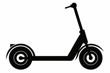 electric scooter black vector silhouette on white background