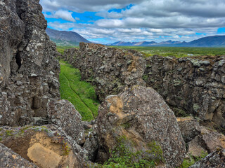 Thingvellir National Park: Aerial View of Iceland's Rift Valley and Oxararfoss Waterfall