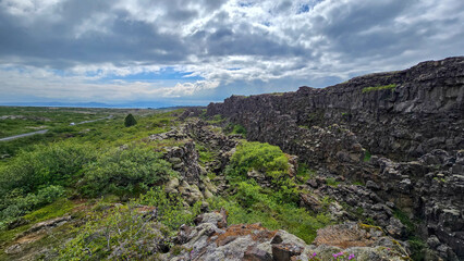 Thingvellir National Park: Aerial View of Iceland's Rift Valley and Oxararfoss Waterfall